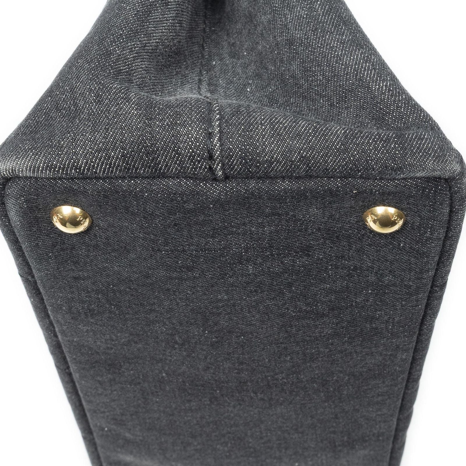 Prada Canapa Smo le Tote Black Denim Canvas — view 7