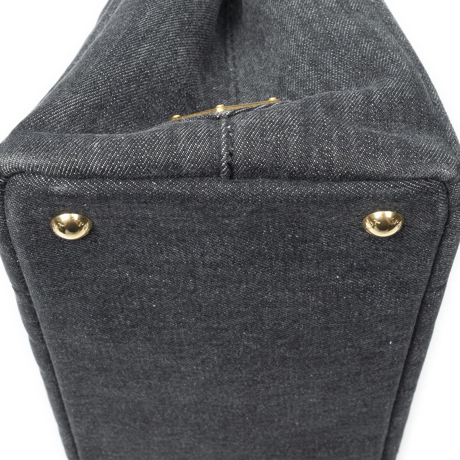 Prada Canapa Smo le Tote Black Denim Canvas — view 8
