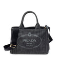 Prada Canapa Smo le Tote Black Denim Canvas