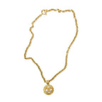 Chanel CC Logo Pendant Chain Necklace Gold Plated