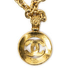 Chanel CC Logo Pendant Chain Necklace Gold Plated — view 5