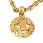 Chanel CC Logo Pendant Chain Necklace Gold Plated — view 2