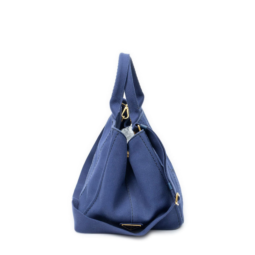 Prada Canapa Tote Royal Blue Canvas — view 4