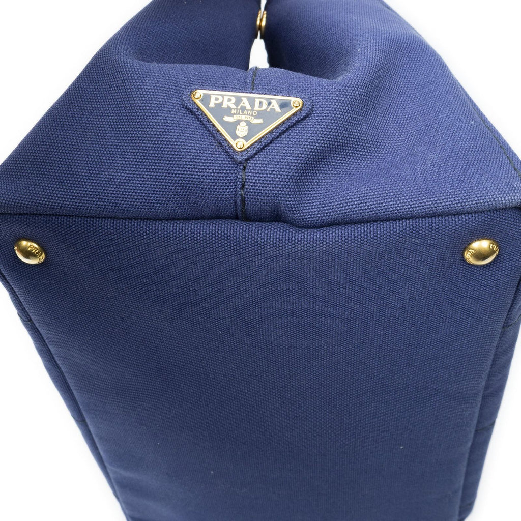 Prada Canapa Tote Royal Blue Canvas — view 8