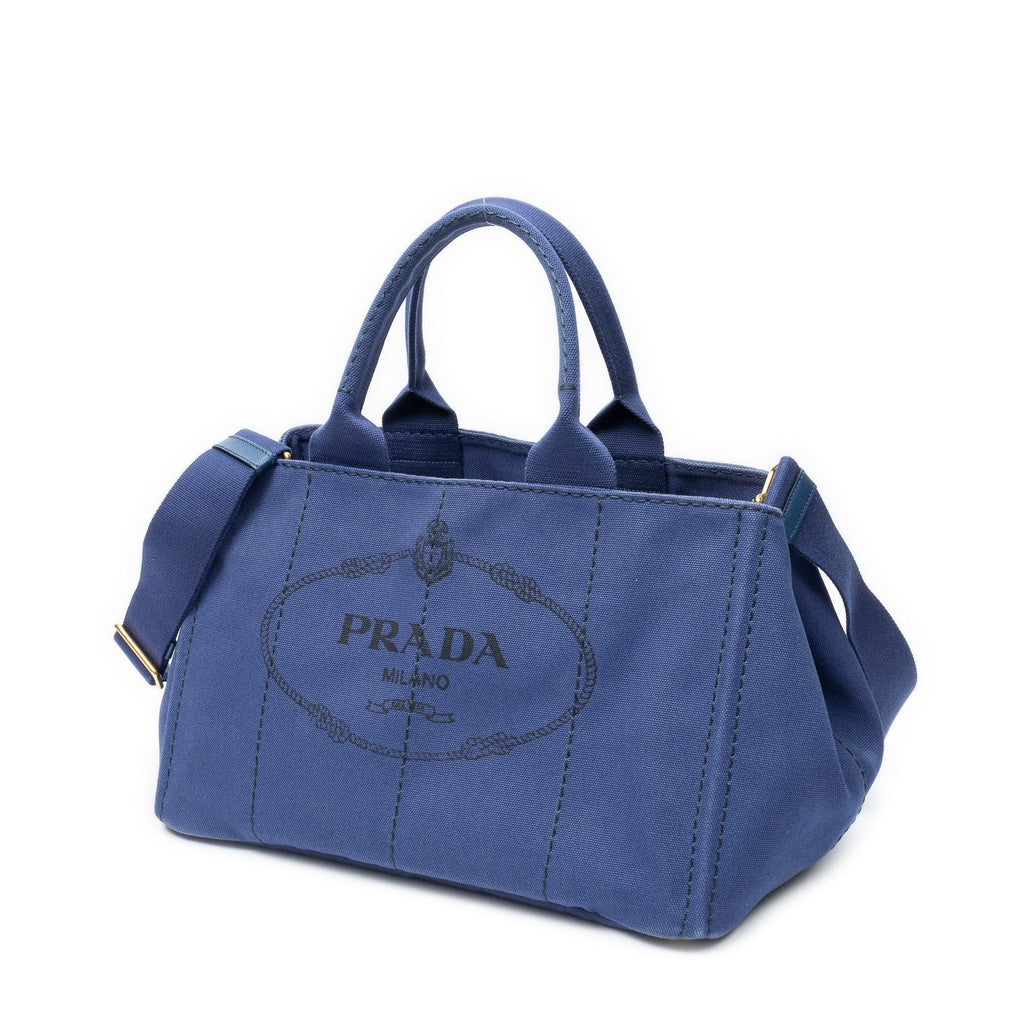 Prada Canapa Tote Royal Blue Canvas — view 2