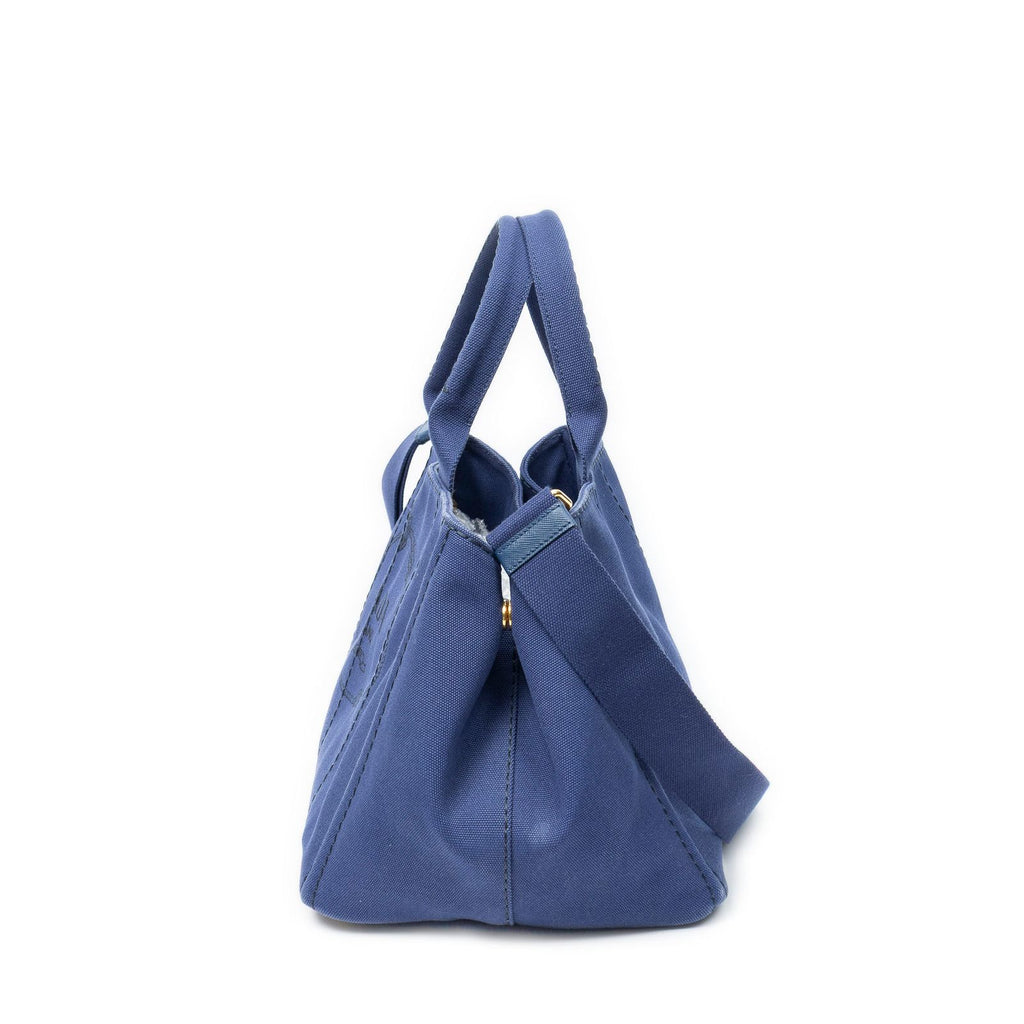 Prada Canapa Tote Royal Blue Canvas — view 3