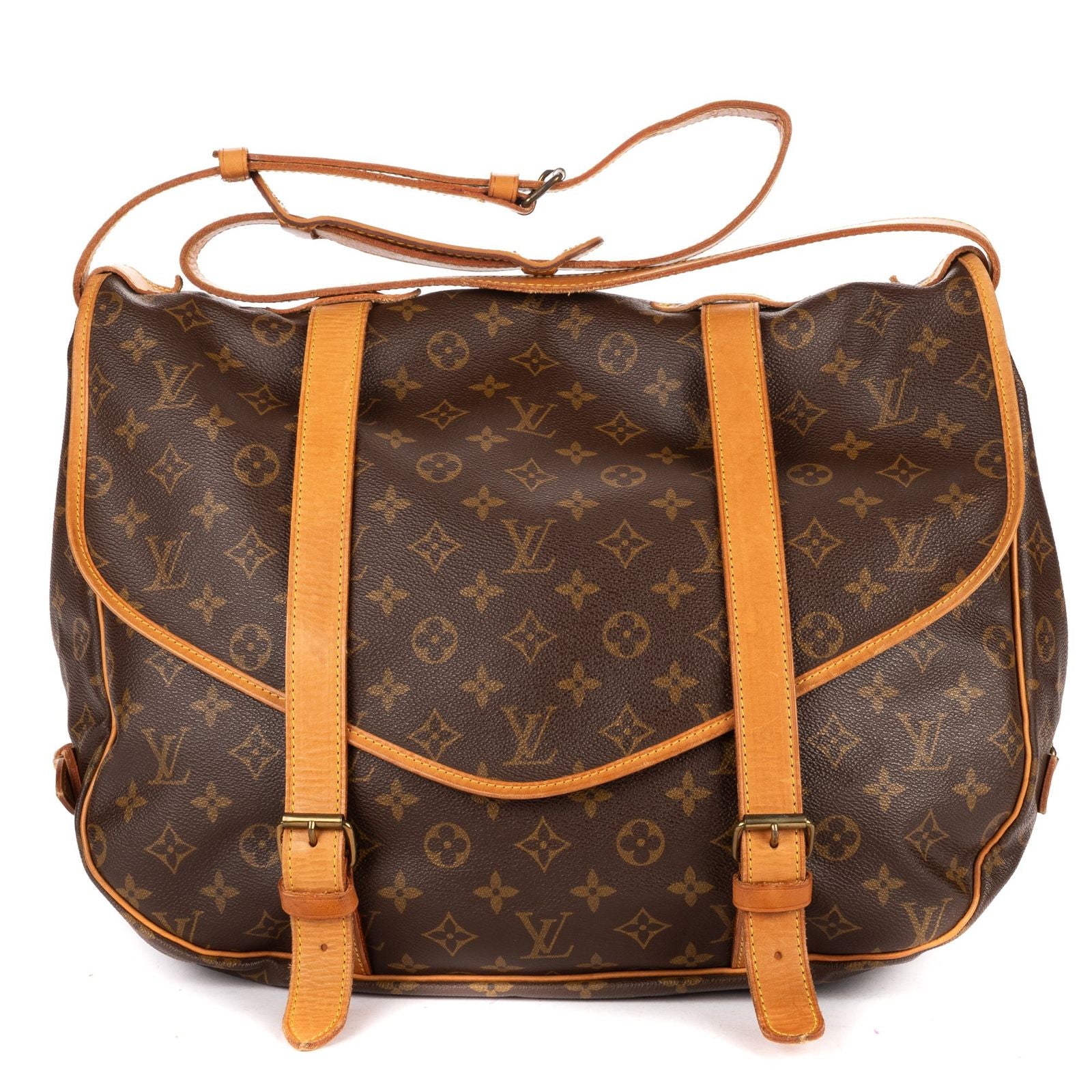 Louis Vuitton Double Strap Saumur Brown Monogram Canvas