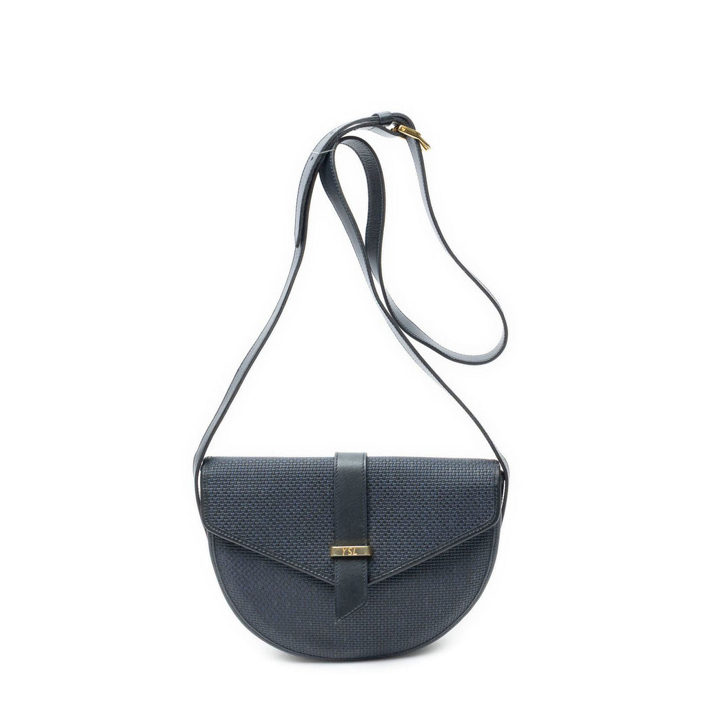 Saint Laurent Vintage Flap Crossbody Navy Van Gogh Canvas