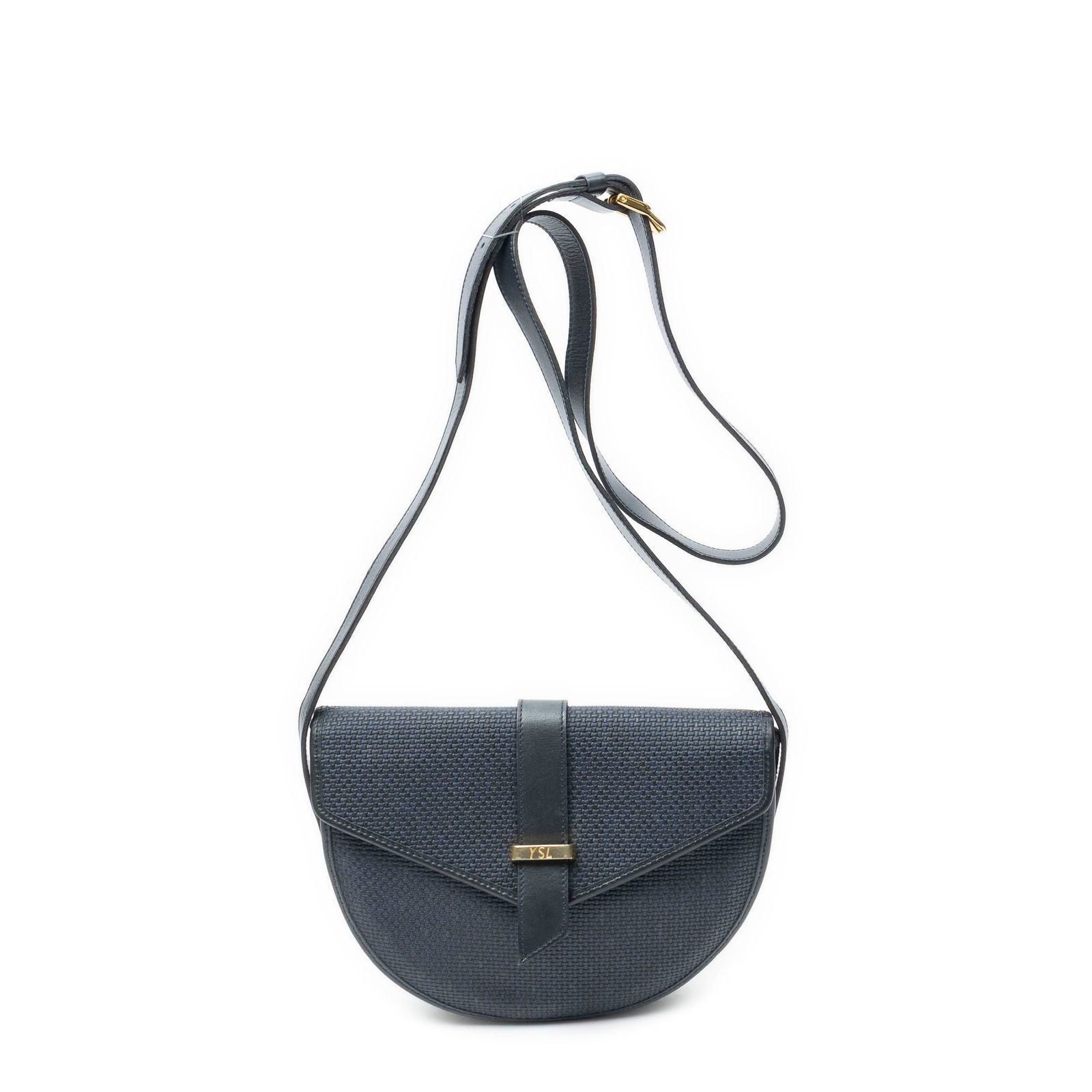 Saint Laurent Vintage Flap Crossbody Navy Van Gogh Canvas