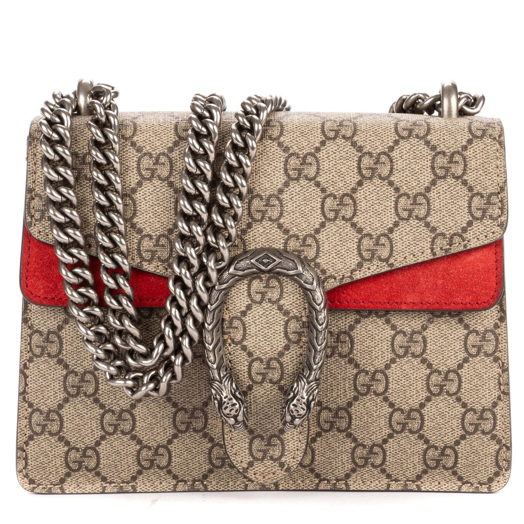 Gucci Mini Dionysus Beige Red Split-m Canvas Shoulder