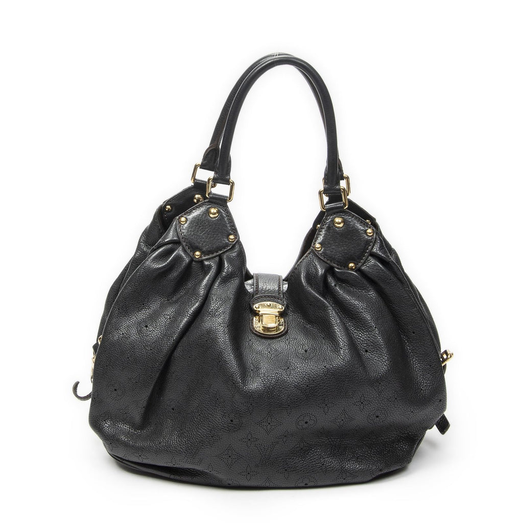 Louis Vuitton XL Bo Black Mahina Leather Shoulder
