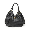 Louis Vuitton XL Bo Black Mahina Leather Shoulder