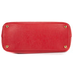 Prada Large Double Zip Galleria Tote Red Saffiano Leather — view 6