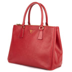 Prada Large Double Zip Galleria Tote Red Saffiano Leather — view 2