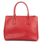 Prada Large Double Zip Galleria Tote Red Saffiano Leather — view 5
