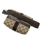 Gucci Mini Push Lock Waist Bag Brown Beige GG Canvas — view 2