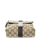 Gucci Mini Push Lock Waist Bag Brown Beige GG Canvas — view 3