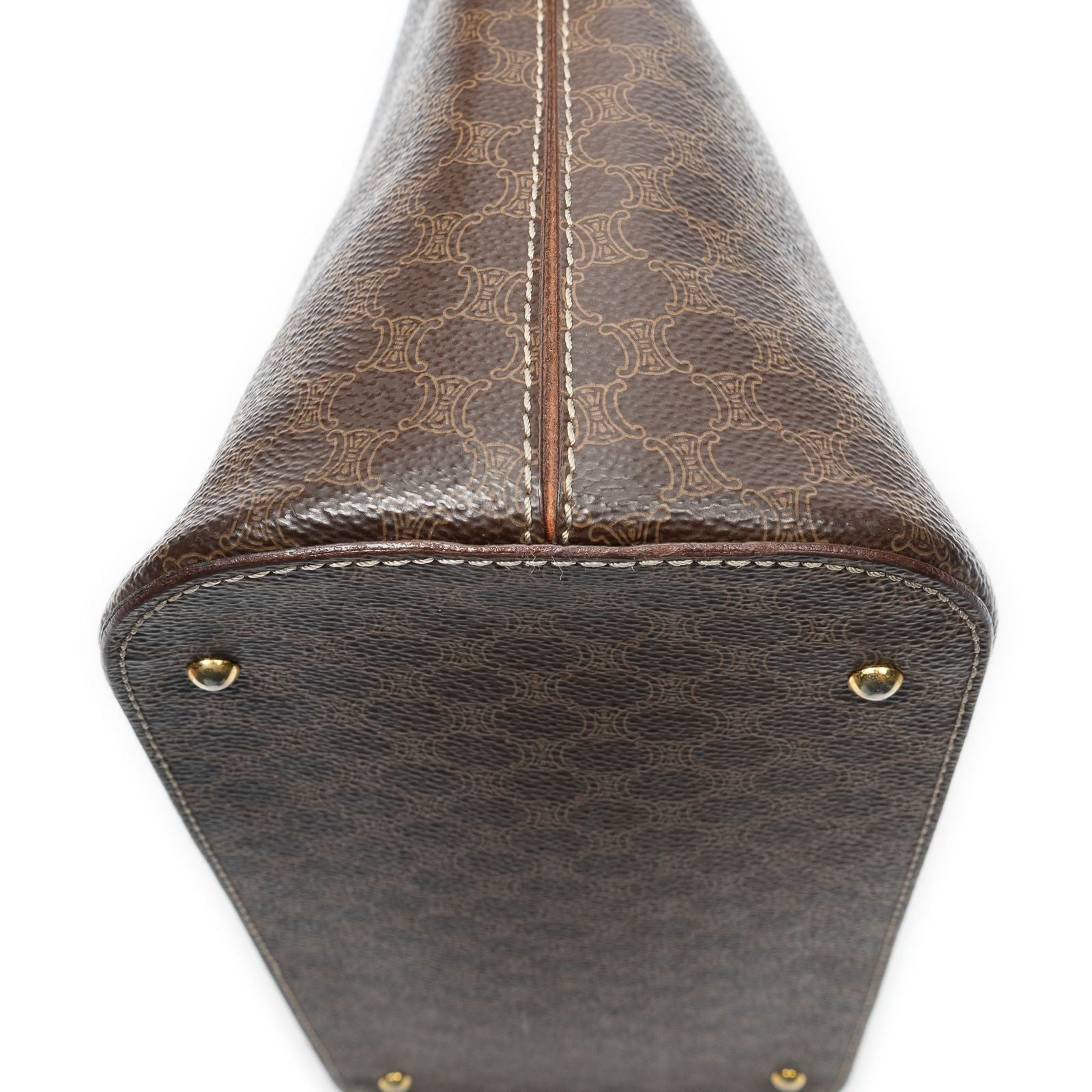 Celine Dome Top Handle Brown Macadam Canvas — view 7