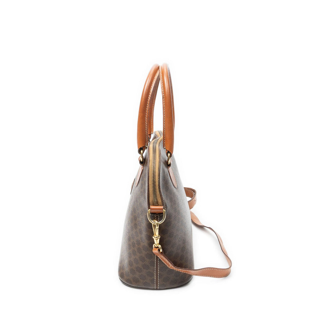 Celine Dome Top Handle Brown Macadam Canvas — view 3