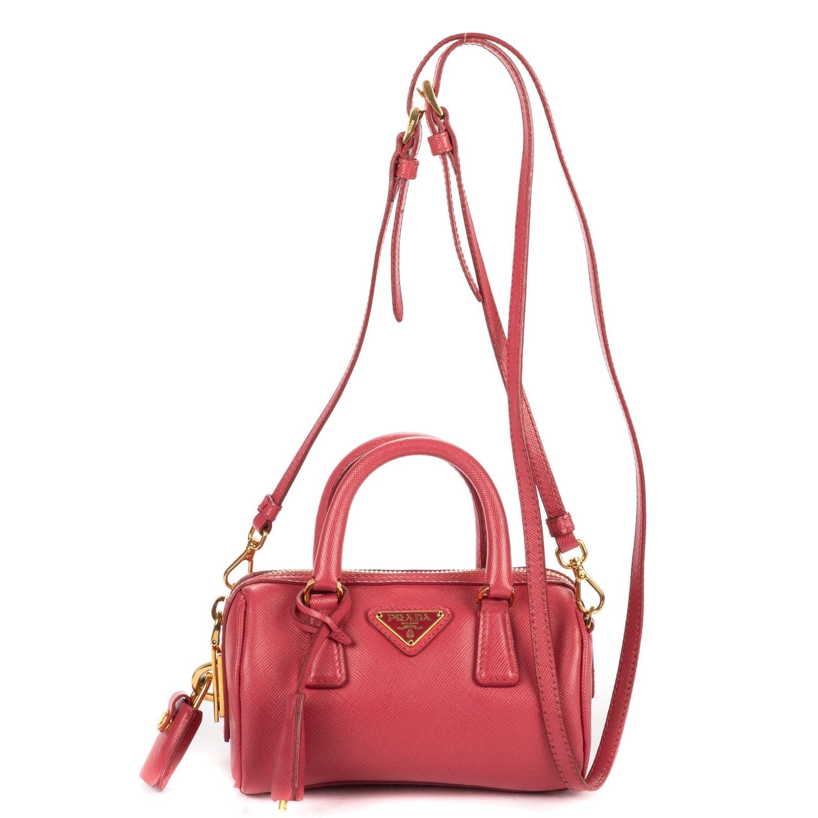 Prada Mini Bowl Bag Pink Saffiano Lux Leather