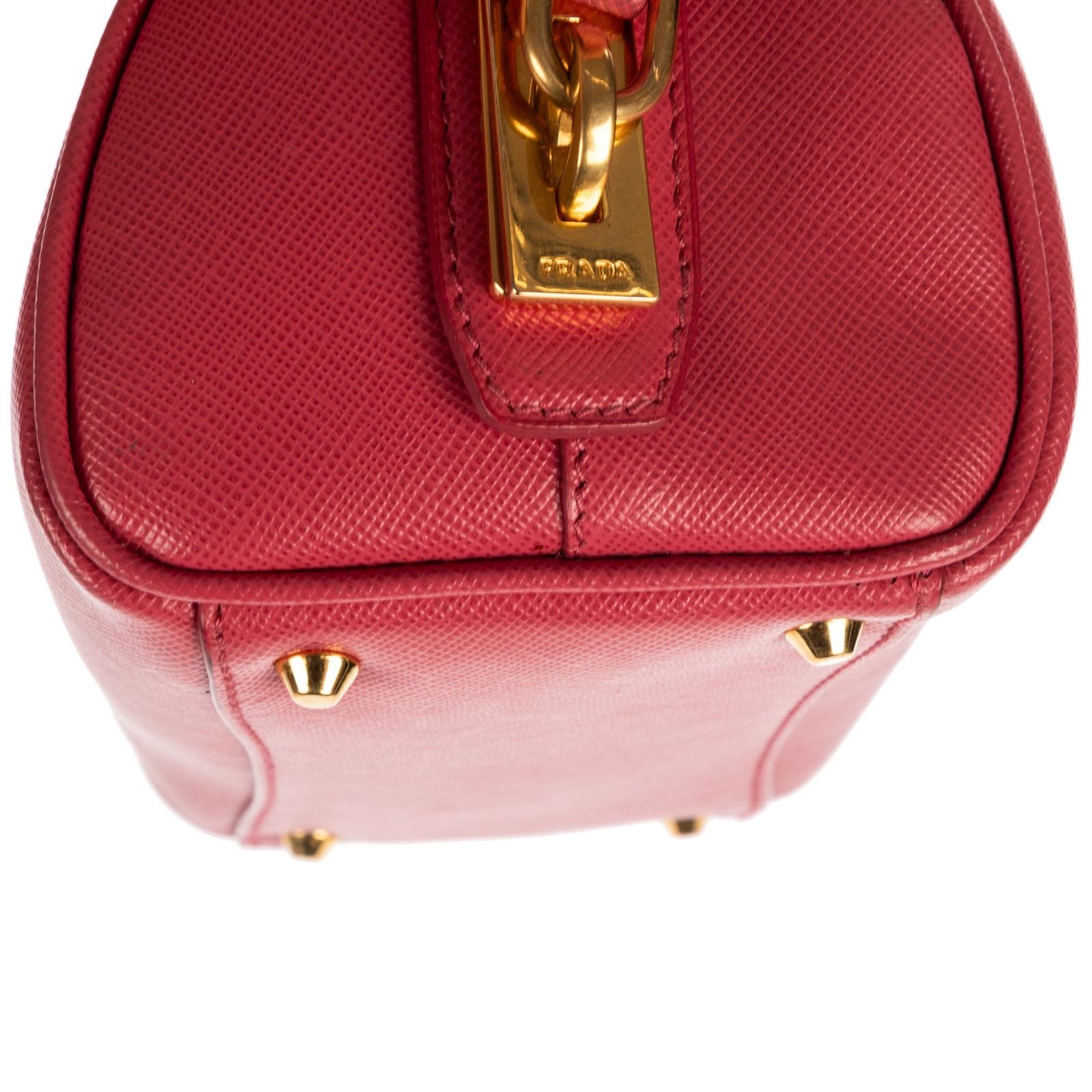 Prada Mini Bowl Bag Pink Saffiano Lux Leather — view 8