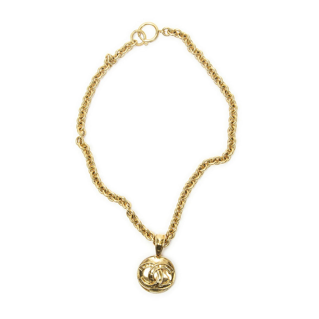 Chanel CC Round Pendant Gold Plated