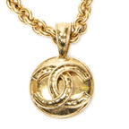 Chanel CC Round Pendant Gold Plated — view 2