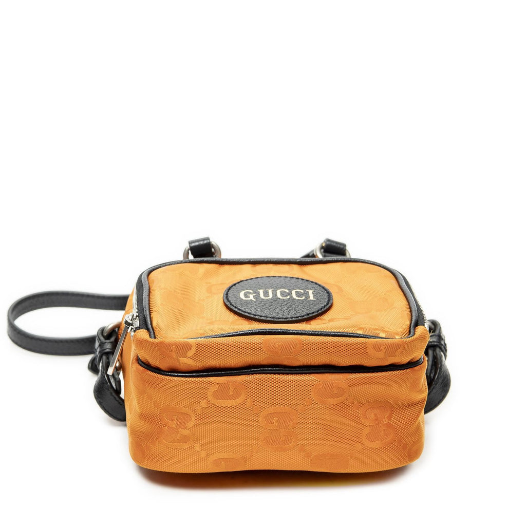 Gucci Zip Messenger Cross Body Orange Black GG Nylon Canvas — view 6