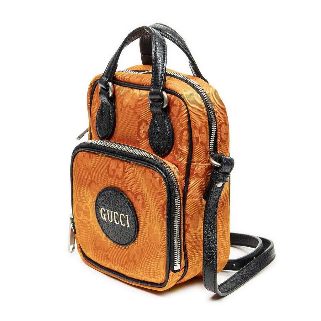 Gucci Zip Messenger Cross Body Orange Black GG Nylon Canvas — view 2