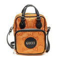 Gucci Zip Messenger Cross Body Orange Black GG Nylon Canvas