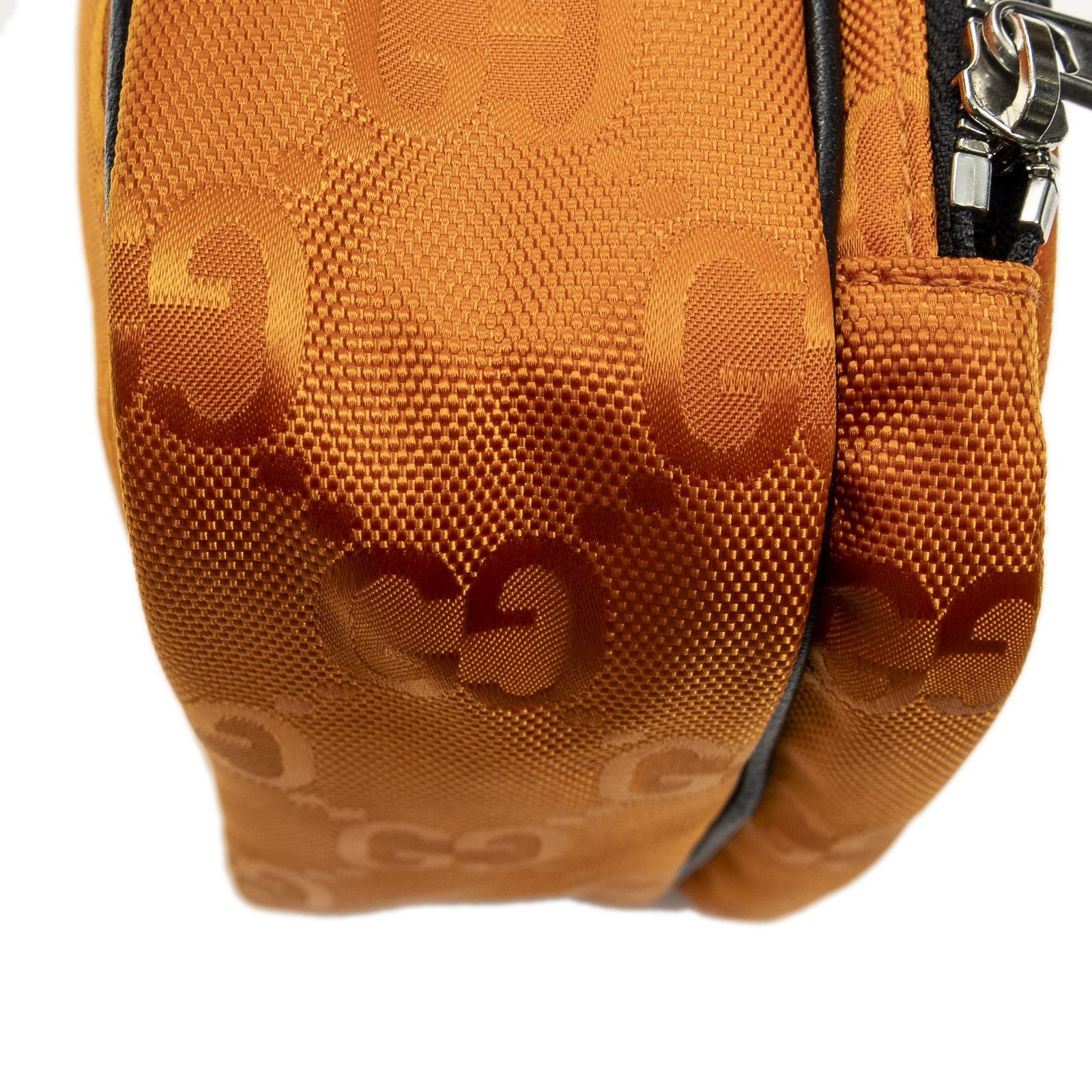 Gucci Zip Messenger Cross Body Orange Black GG Nylon Canvas — view 7