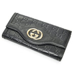 Gucci Interlocking G Continental Wallet Black Guccissima