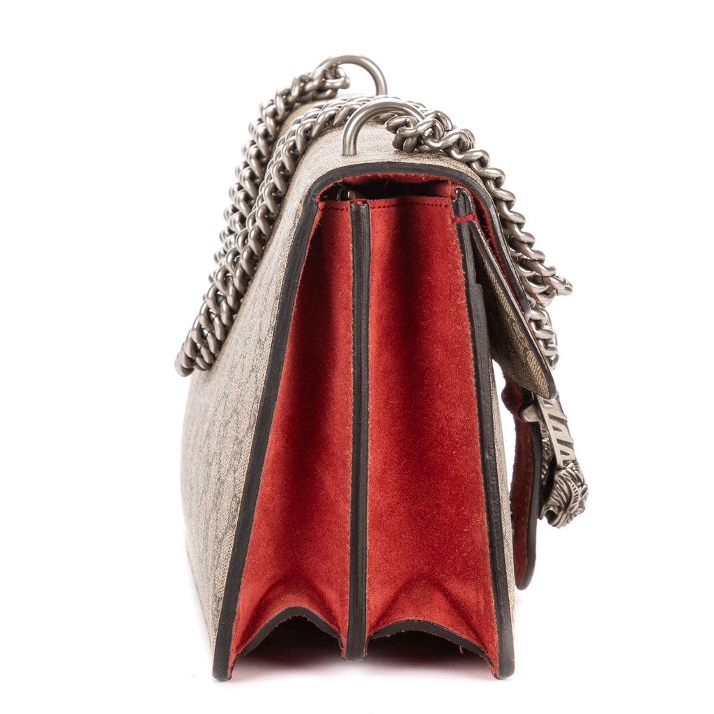 Gucci le Dionysus Chain Crossbody Beige Red Split Canvas — view 4