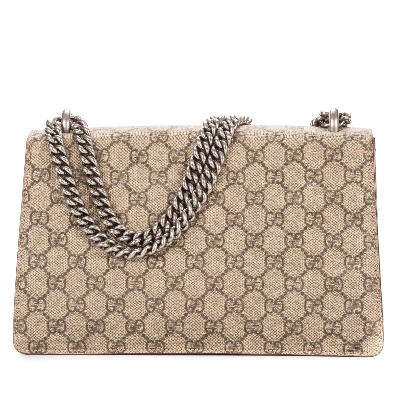 Gucci le Dionysus Chain Crossbody Beige Red Split Canvas — view 5