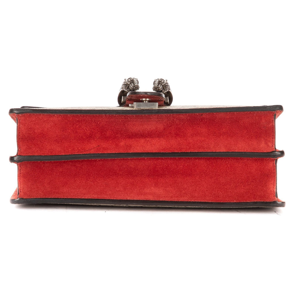 Gucci le Dionysus Chain Crossbody Beige Red Split Canvas — view 6