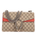 Gucci le Dionysus Chain Crossbody Beige Red Split Canvas