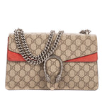 Gucci le Dionysus Chain Crossbody Beige Red Split Canvas