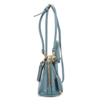 Prada Mini Promenada Blue Saffiano Luxe Leather Shoulder — view 4