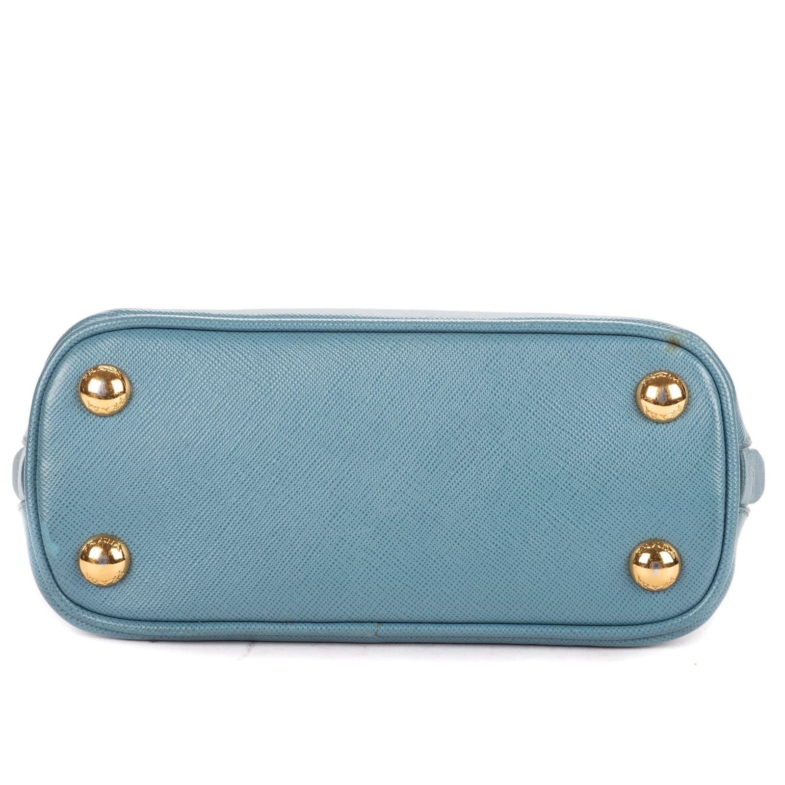 Prada Mini Promenada Blue Saffiano Luxe Leather Shoulder — view 6