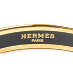 Hermes Enamel Bangle Green Gold Plating Bracelet — view 4