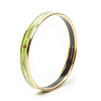 Hermes Enamel Bangle Green Gold Plating Bracelet