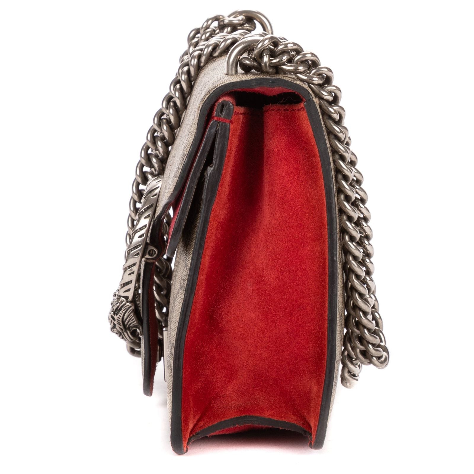 Gucci le Dionysus Chain Crossbody Beige Red Split Canvas — view 3