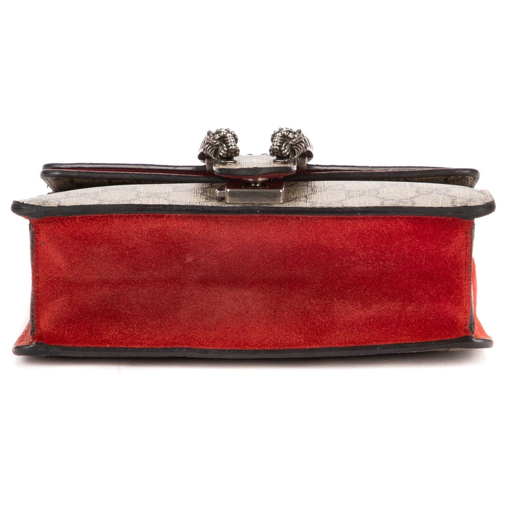 Gucci le Dionysus Chain Crossbody Beige Red Split Canvas — view 6
