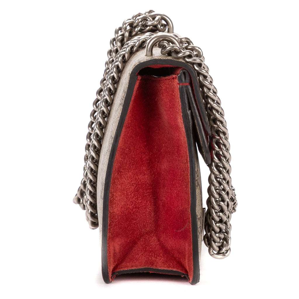 Gucci le Dionysus Chain Crossbody Beige Red Split Canvas — view 4