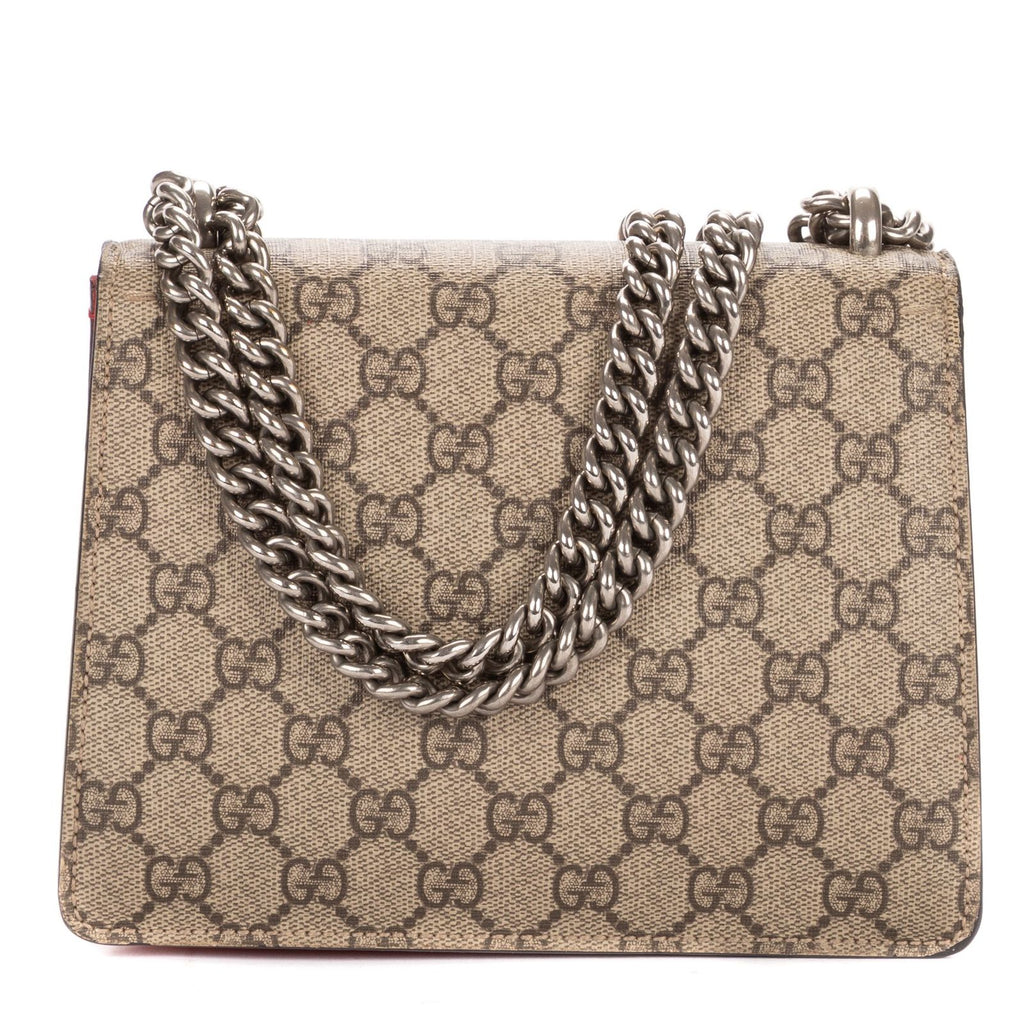 Gucci le Dionysus Chain Crossbody Beige Red Split Canvas — view 5