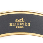 Hermes Enamel Bangle Blue Gold Plating Bracelet — view 4