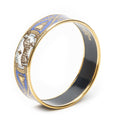Hermes Enamel Bangle Blue Gold Plating Bracelet