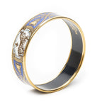 Hermes Enamel Bangle Blue Gold Plating Bracelet