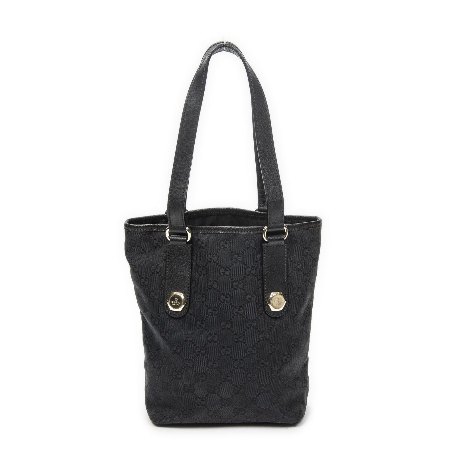 Gucci Cha Bucket Tote Black GG Canvas
