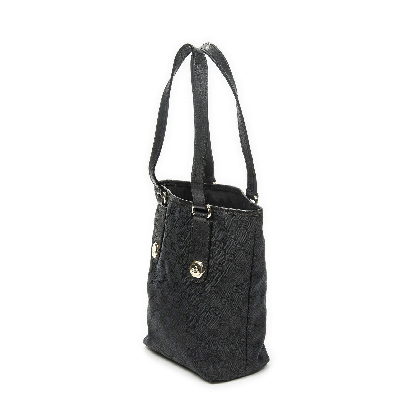 Gucci Cha Bucket Tote Black GG Canvas — view 2